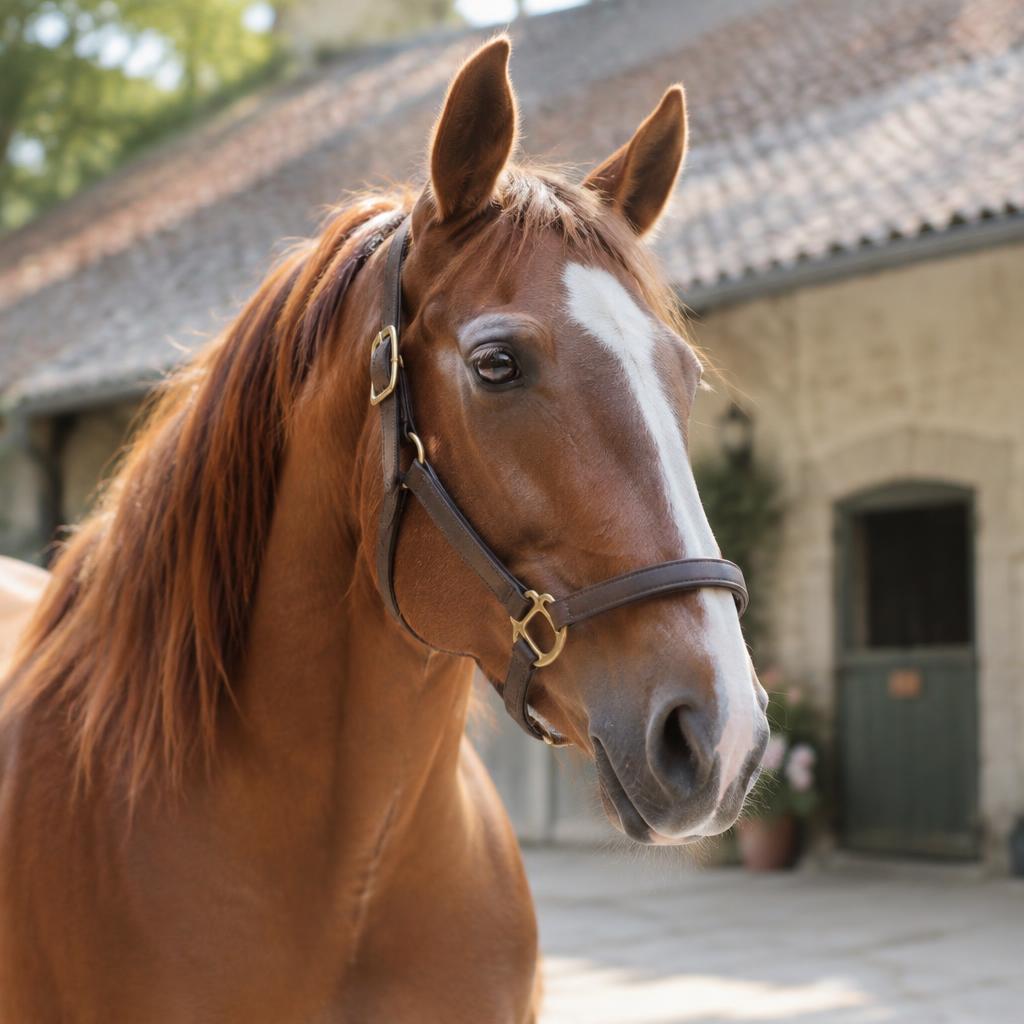 Cheval au domaine (illustration)